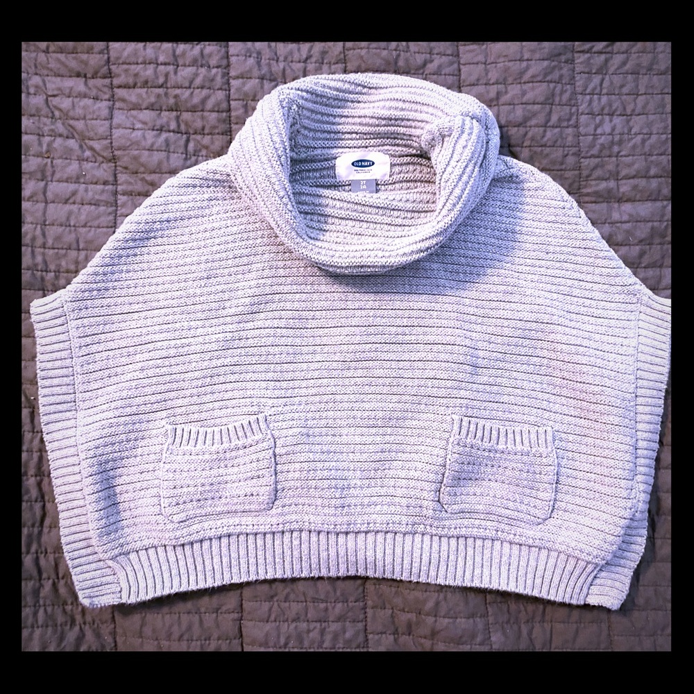 EUC Toddler Girls 2T cowl neck sweater poncho